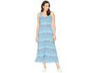 Fresh Produce Stamped Geo Maxi Dress (luna Turquoise) Women's Dress