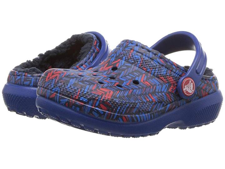 Crocs Kids Classic Lined Clog (toddler/little Kid) (blue Jean/navy) Kids Shoes