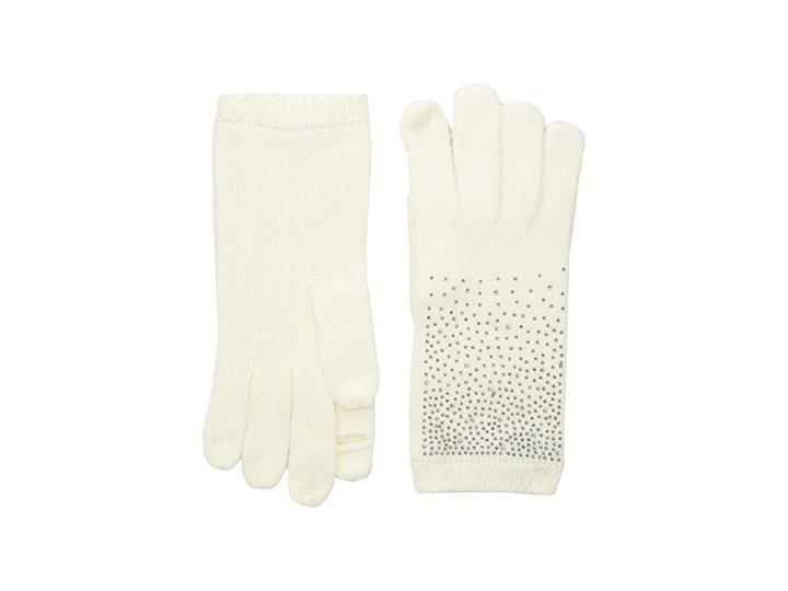 Calvin Klein Ombre Crystal Studded Gloves (cream) Extreme Cold Weather Gloves