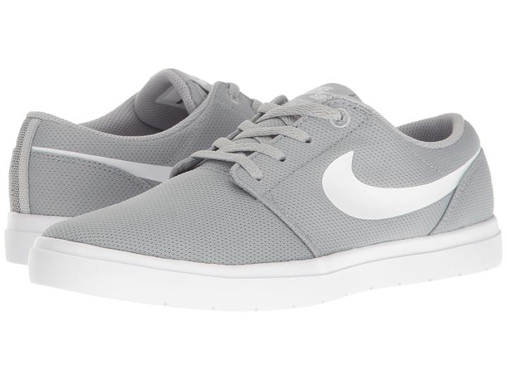 Nike Sb Kids Portmore Ii Ultralight (big Kid) (wolf Grey/white) Boy's Shoes
