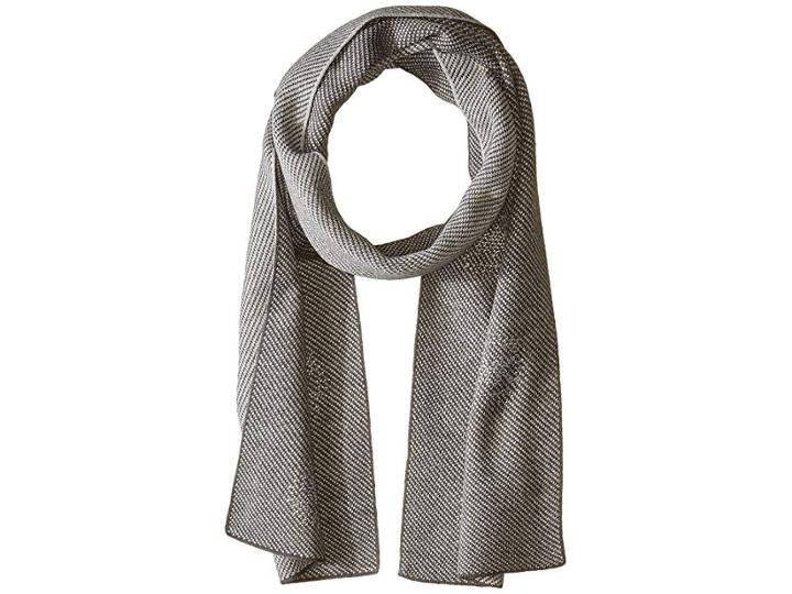 Michael Michael Kors Twill Studded Muffler With 8 Logo Burst (derby/pearl/silver) Scarves