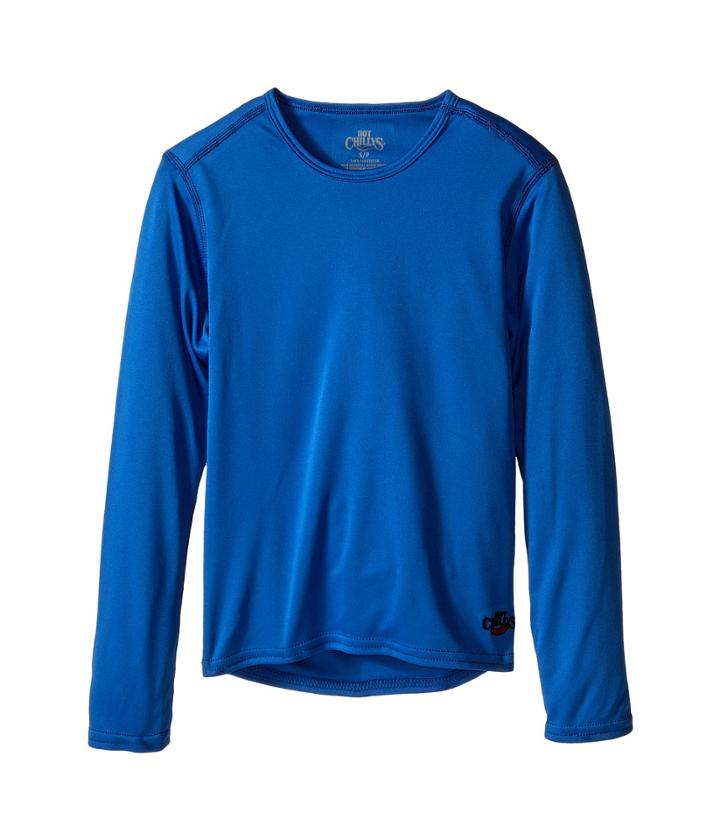 Hot Chillys Kids Peach Crewneck (little Kids/big Kids) (vivid Blue) Kid's Sweater