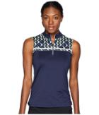 Callaway Medallion Print Sleeveless Top (peacoat) Women's Sleeveless