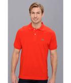 Lacoste L1212 Classic Pique Polo Shirt (volcanic Orange) Men's Short Sleeve Knit