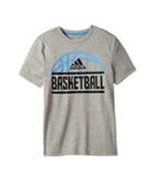Adidas Kids Short Sleeve Split Tee (big Kids) (grey Heather) Boy's Short Sleeve Pullover