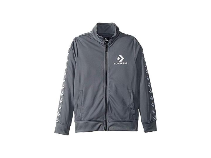 Converse Kids Tricot Track Jacket (big Kids) (dark Gray) Boy's Coat