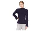 1.state Long Sleeve Ruffle Sleeve Rib Knit Top (blue Night) Women's Clothing