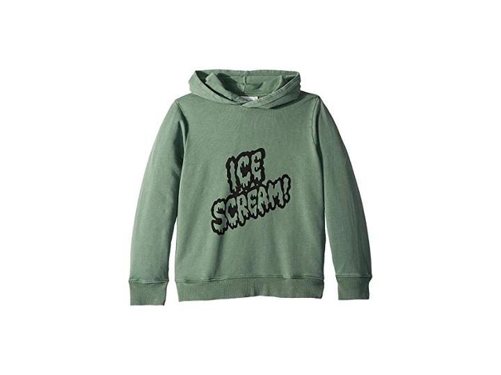 Stella Mccartney Kids Heath Ice Cream Hooded Pullover (toddler/little Kids/big Kids) (olive) Boy's Sweatshirt