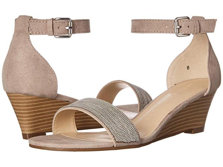 Athena Alexander Enfield Sandal Wedge (taupe Suede) Women's Wedge Shoes