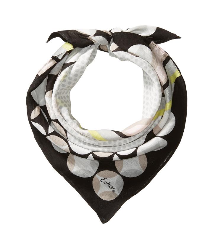 Echo Design Dotted And Striped Bandana (black) Scarves