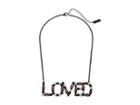 Steve Madden Loved Curb Casted Necklace (black) Necklace