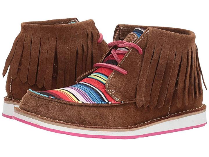Ariat Cruiser Fringe (dark Brown Suede/pink Serape) Women's Lace-up Boots