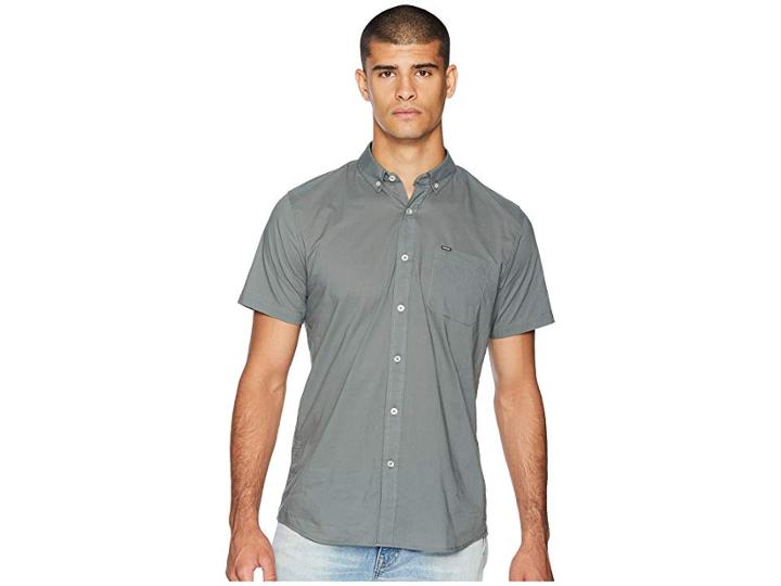 Rip Curl Ourtime Short Sleeve Shirt (green) Men's Short Sleeve Button Up