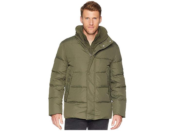 Marc New York By Andrew Marc Carlton Mid Length Coat W/ Hidden Hood (moss) Men's Coat