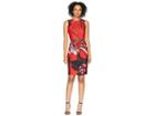 Calvin Klein Floral Print Sheath Dress Cd8cka00 (fire Multi) Women's Dress