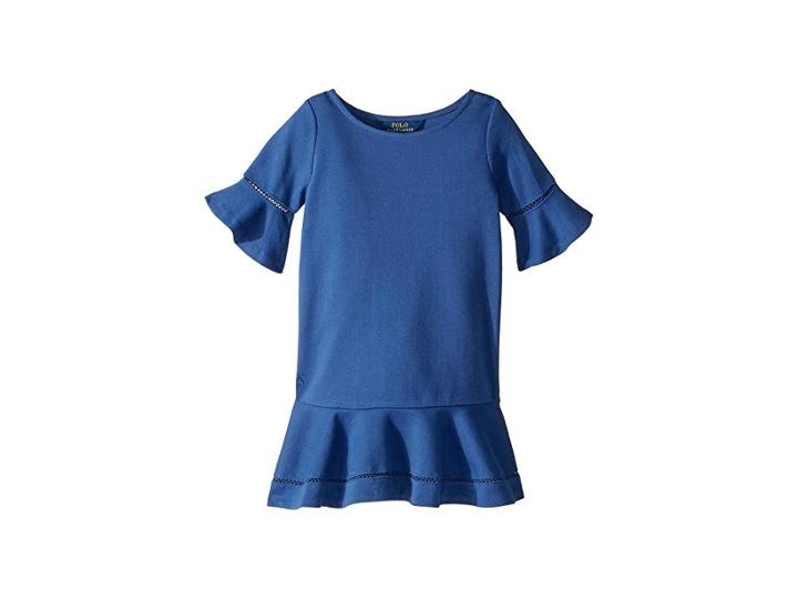 Polo Ralph Lauren Kids Ponte Inset-lace Dress (little Kids) (vineyard Royal) Girl's Dress
