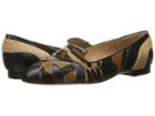 Alberta Ferretti Calf Leather Mixed Animal Flat, A1566 (fantasy Black) Women's Flat Shoes