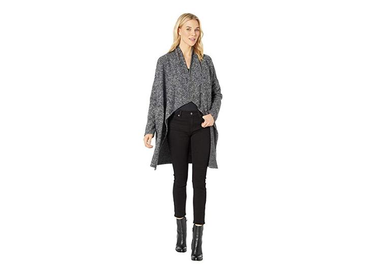 Karen Kane Fleece Duster (dark Heather Grey) Women's Clothing