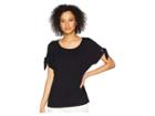 Calvin Klein Short Sleeve Tee W/ Tie Sleeves (black) Women's Clothing