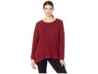 Nally & Millie Brushed Ribbed Oversize Top (burgundy) Women's Clothing