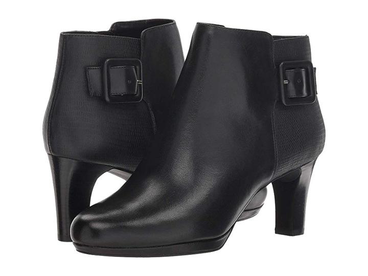 Rockport Total Motion Leah Bootie (black Leather) Women's Boots