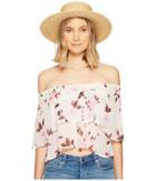 Flynn Skye Athens Top (scattered Roses Chiffon) Women's Clothing