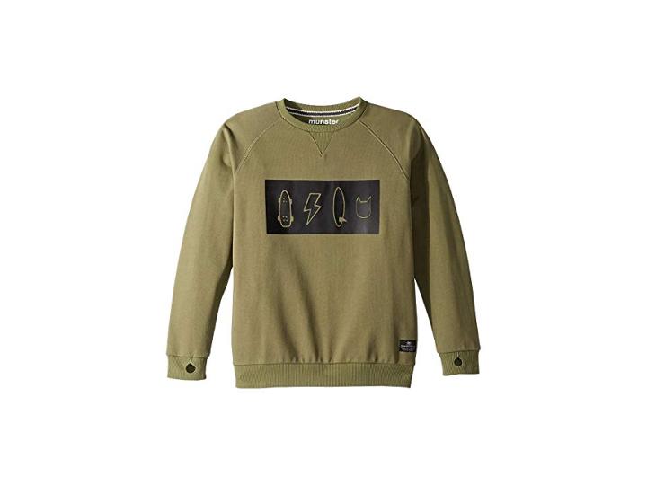 Munster Kids Icon Fleece Sweatshirt (toddler/little Kids/big Kids) (sage) Boy's Sweatshirt