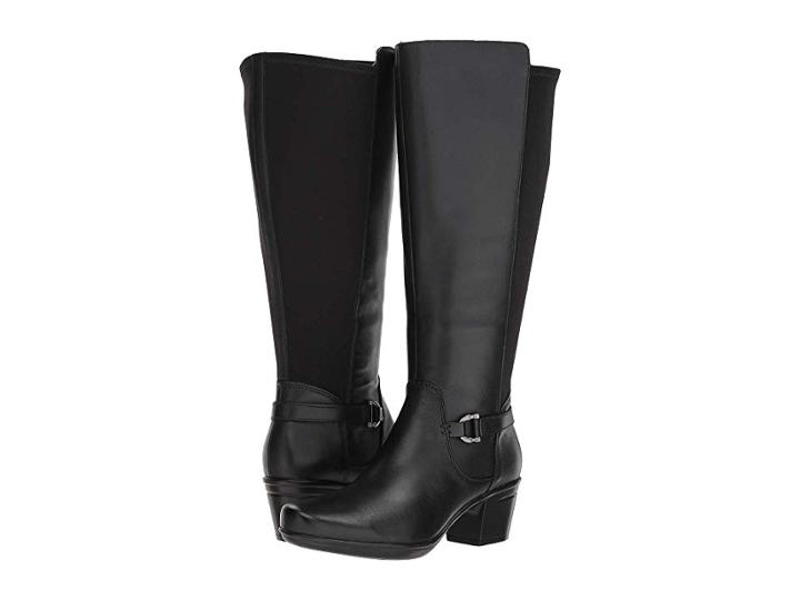 Clarks Emslie March Wide Calf (black Leather) Women's Shoes