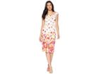 Maggy London Tulip Border Printed Cotton Sheath Dress (soft White/raspberry) Women's Dress