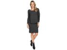 Nally & Millie Long Sleeve Brushed Sweater Overlay Dress (black) Women's Dress