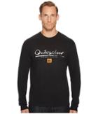 Quiksilver Waterman Wordmark Long Sleeve Tee (black) Men's T Shirt
