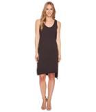 Dylan By True Grit Luxe Cotton Slub Asymmetrical Slit Dress (black) Women's Dress