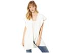 Mod-o-doc Birds Eye Sweater Draped Collar Long Vest (winter White) Women's Sweater