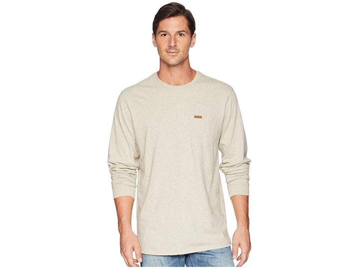 Pendleton Long Sleeve Deschutes Pocket Tee (natural Tan Heather) Men's T Shirt