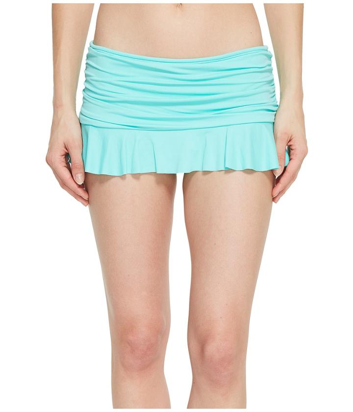 La Blanca Island Goddess Ruffle Skirted Hipster (seafoam) Women's Swimwear
