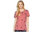 Lucky Brand All Over Floral Print Tee (pink Multi) Women's T Shirt