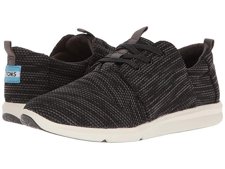 Toms Del Rey Sneaker (black Multi Knit) Women's Lace Up Casual Shoes