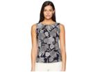 Tommy Hilfiger Large Floral Bead Neck Knit (midnight/multi) Women's Clothing