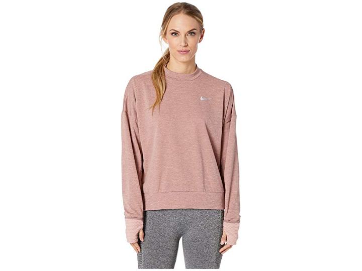 Nike Thermasphere Element 2.0 Crew Top (rust Pink/heather/smoky Mauve) Women's Long Sleeve Pullover