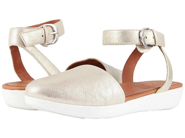 Fitflop Cova Closed Toe Sandals (metallic Silver) Women's Sandals