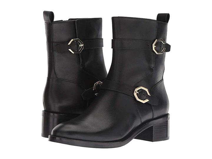 Cole Haan Leela Grand Moto Boot (black Leather) Women's Boots
