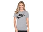 Nike Sportswear Essential Short Sleeve Top (carbon Heather/anthracite/black) Women's T Shirt