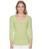 Tribal Cotton Rib 3/4 Sleeve Crew Neck Top (lime Tart) Women's Clothing