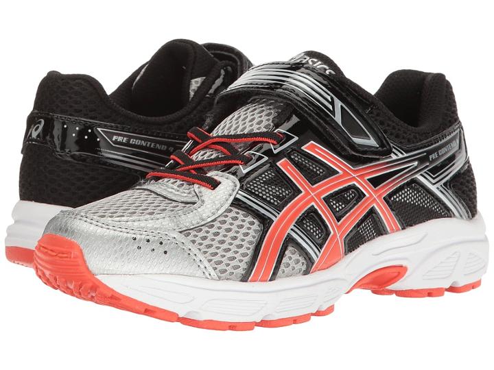 Asics Kids Gel-contend 4 Ps (toddler/little Kid) (silver/cherry Tomato/black) Boys Shoes