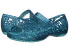 Crocs Kids Isabella Glitter Jelly Flat Ps (toddler/little Kid) (pool) Girls Shoes