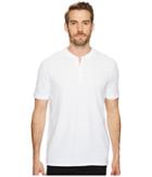 Calvin Klein Solid Three-button Placket Bomber Collar Pique Polo (standard White) Men's Clothing