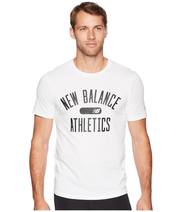 New Balance Athletics Heathertech Tee (white) Men's T Shirt