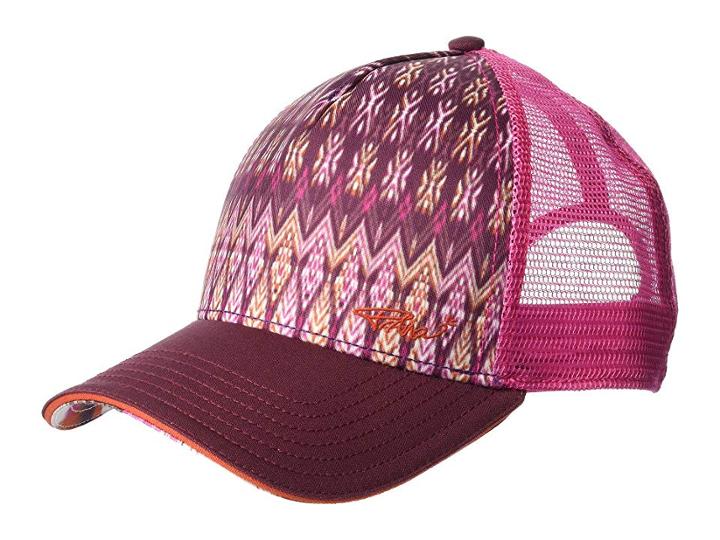 Prana La Viva Trucker Hat (black Cherry Izabel) Caps