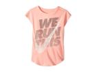 Nike Kids We Run This Modern Short Sleeve Tee (little Kids) (pink Tint) Girl's Clothing