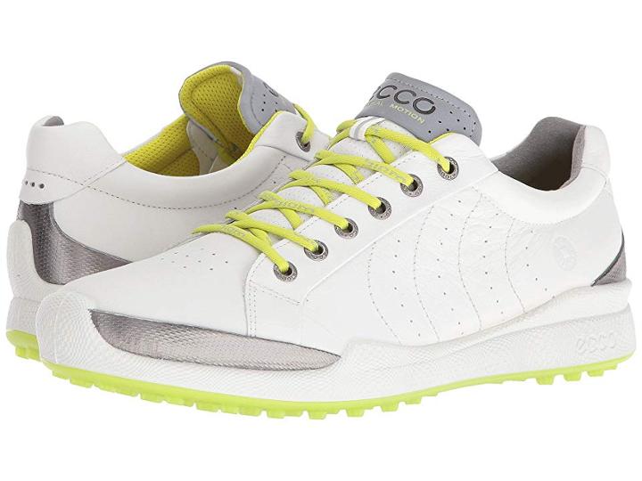 Ecco Golf Biom Hybrid Hydromax (white/lime Punch) Men's Lace Up Casual Shoes